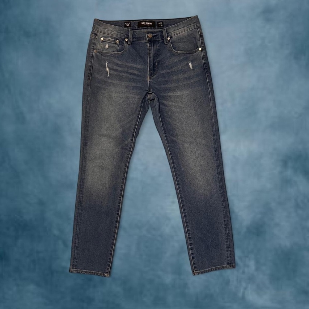 Slim Blue Jeans with Natural Fading